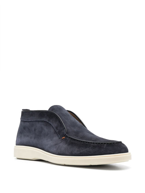 tonal-stitching leather loafers